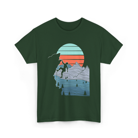 Mountain Climber Rock Climbing Adventure T-Shirt - Forest Green