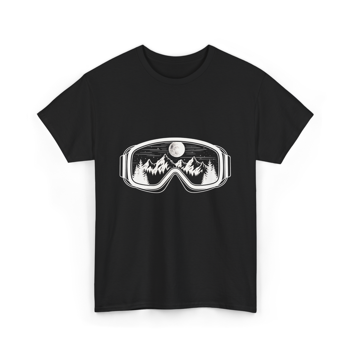 Mountain Goggles Skiing Snowboard T-Shirt - Black