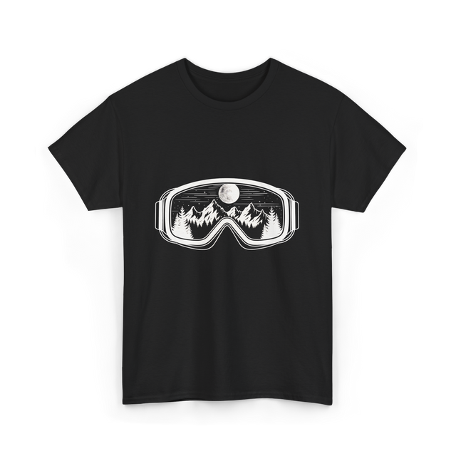 Mountain Goggles Skiing Snowboard T-Shirt - Black