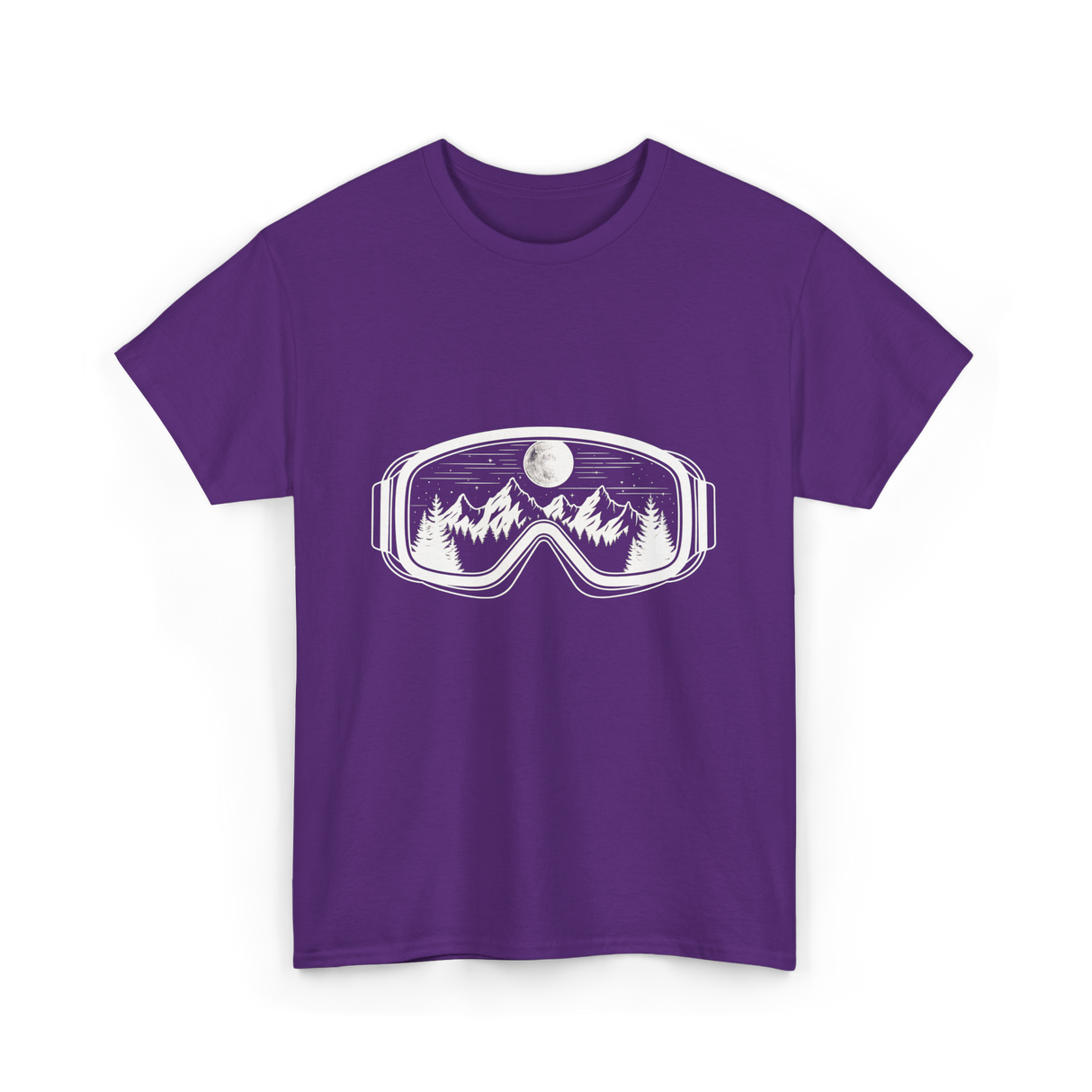 Mountain Goggles Skiing Snowboard T-Shirt - Purple