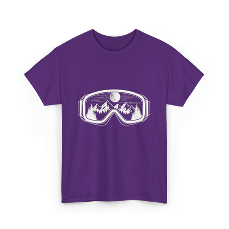 Mountain Goggles Skiing Snowboard T-Shirt - Purple