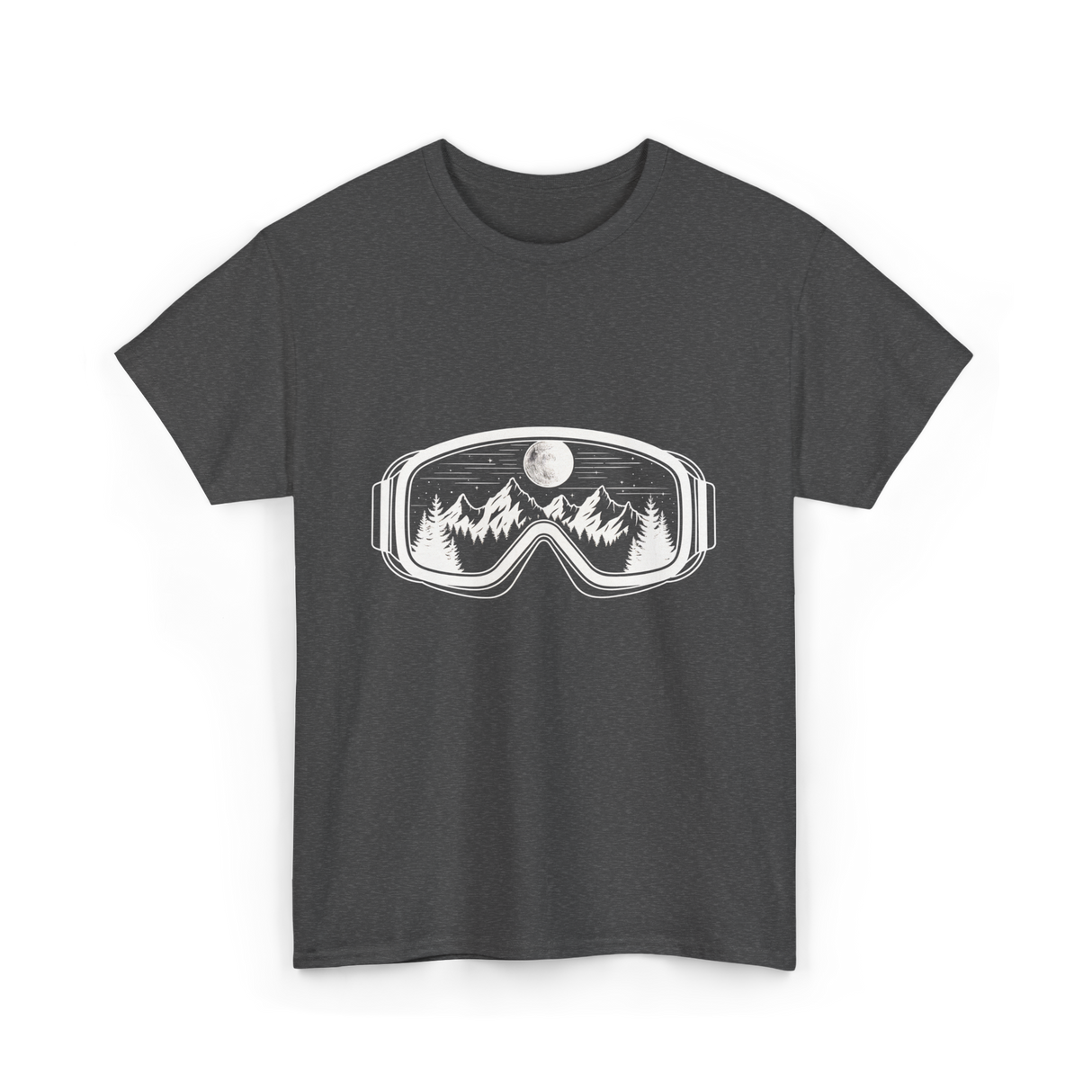 Mountain Goggles Skiing Snowboard T-Shirt - Dark Heather