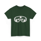 Mountain Goggles Skiing Snowboard T-Shirt - Forest Green