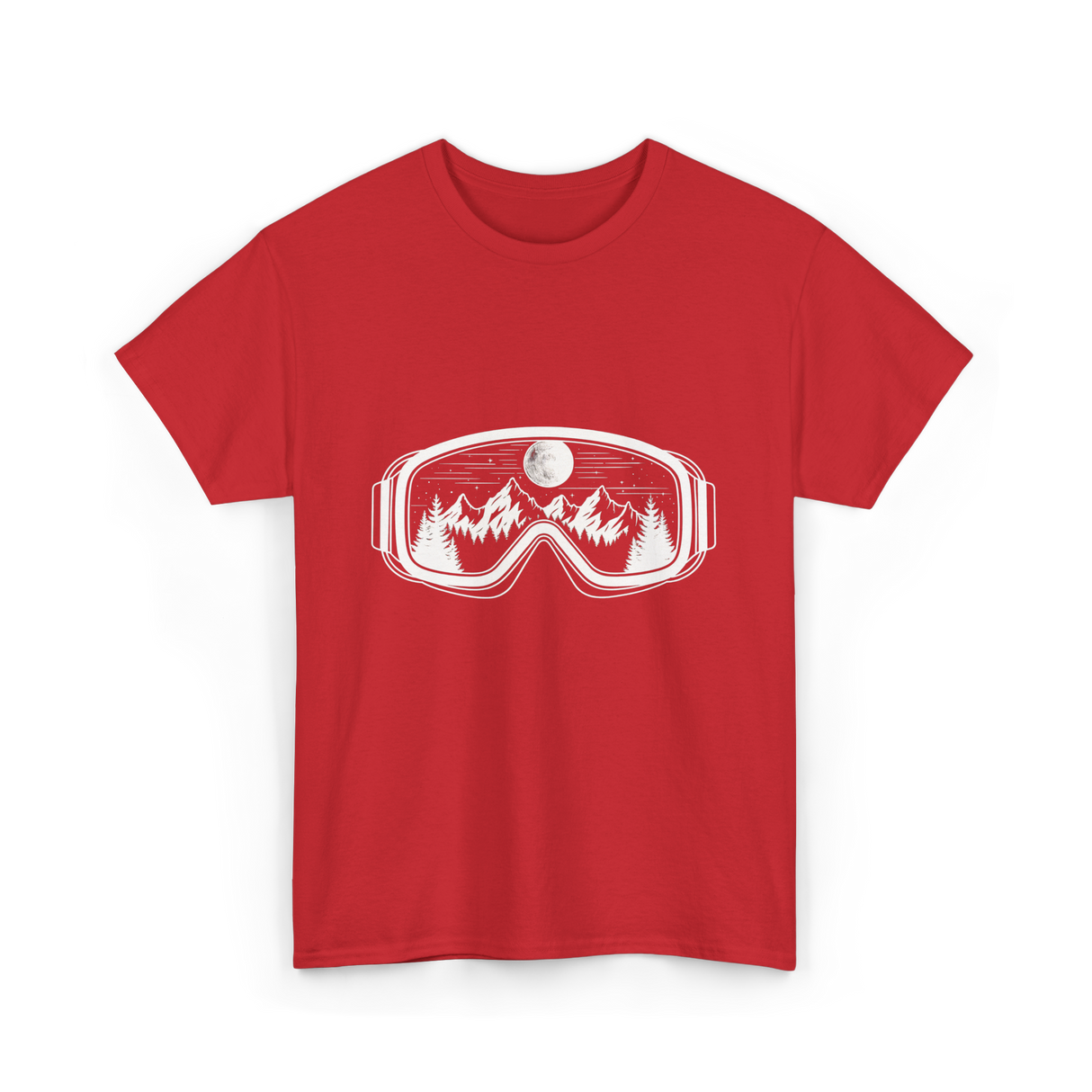 Mountain Goggles Skiing Snowboard T-Shirt - Red