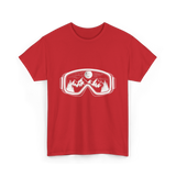 Mountain Goggles Skiing Snowboard T-Shirt - Red