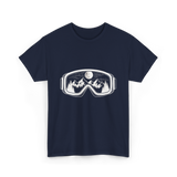 Mountain Goggles Skiing Snowboard T-Shirt - Navy