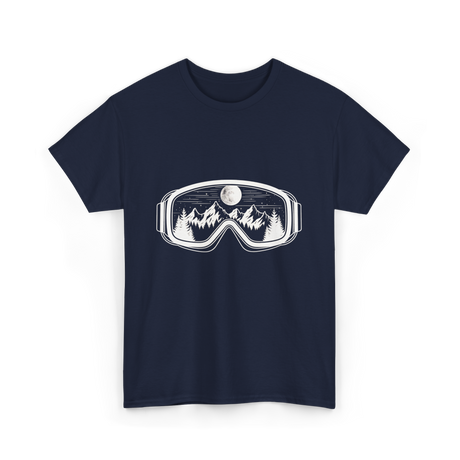 Mountain Goggles Skiing Snowboard T-Shirt - Navy