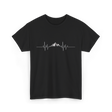 Mountain Heartbeat Hiking Adventure T-Shirt - Black