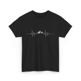 Mountain Heartbeat Hiking Adventure T-Shirt - Black