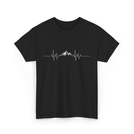 Mountain Heartbeat Hiking Adventure T-Shirt - Black