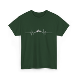 Mountain Heartbeat Hiking Adventure T-Shirt - Forest Green