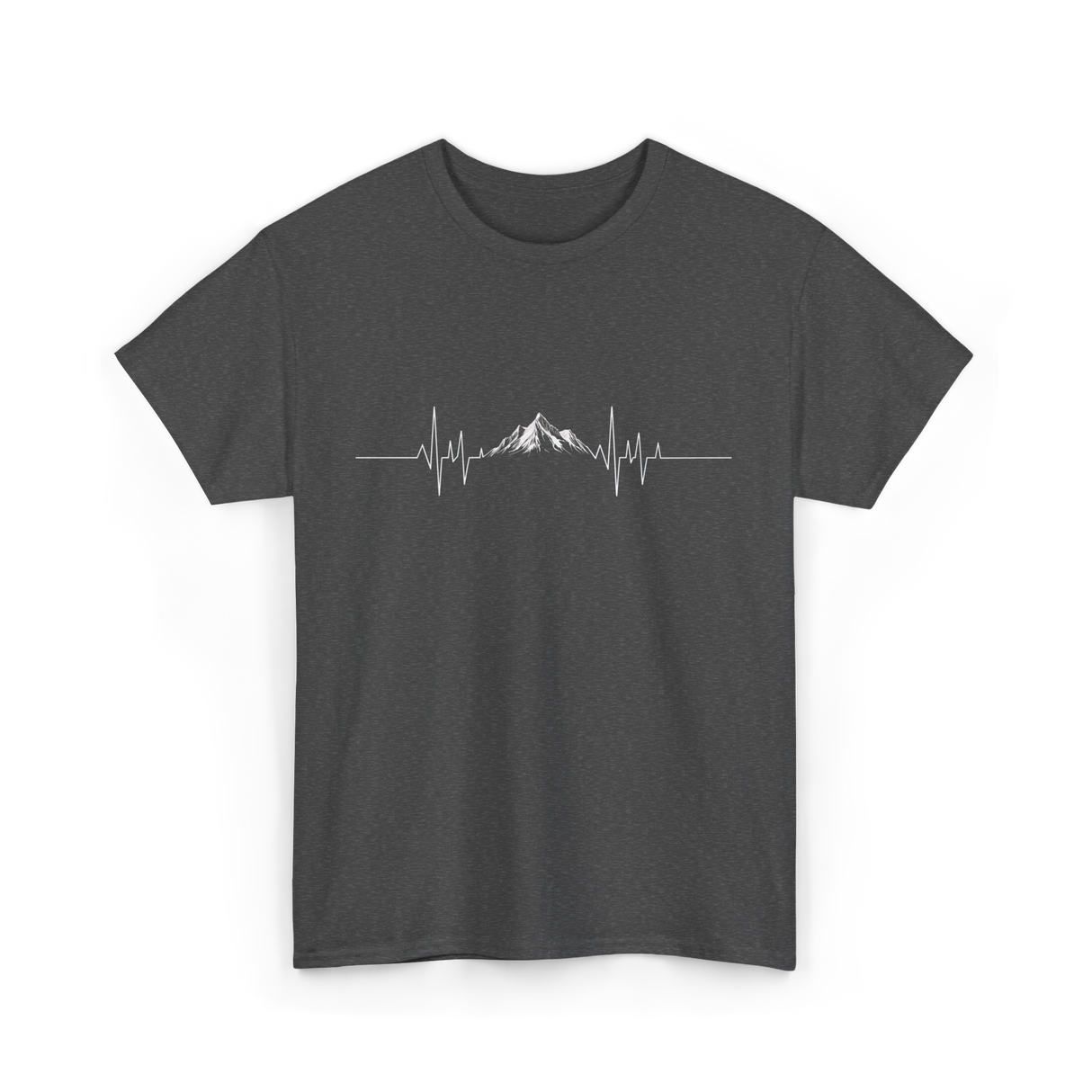 Mountain Heartbeat Hiking Adventure T-Shirt - Dark Heather