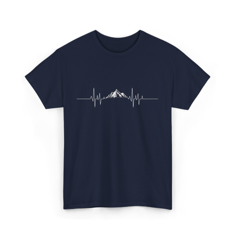 Mountain Heartbeat Hiking Adventure T-Shirt - Navy