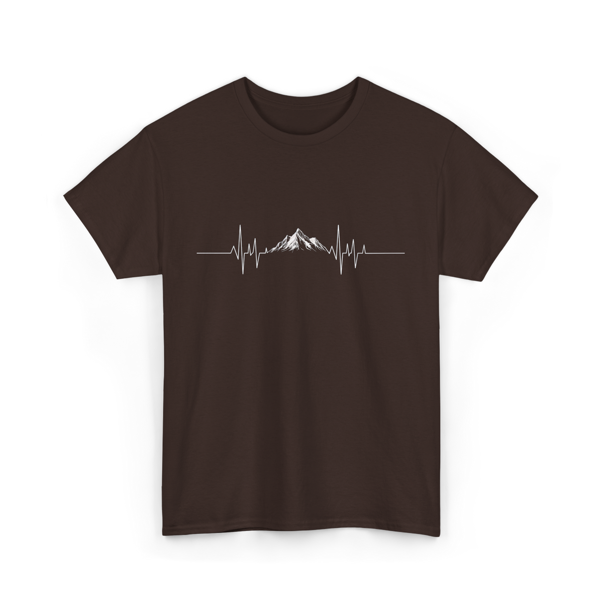 Mountain Heartbeat Hiking Adventure T-Shirt - Dark Chocolate