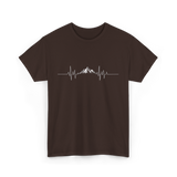 Mountain Heartbeat Hiking Adventure T-Shirt - Dark Chocolate