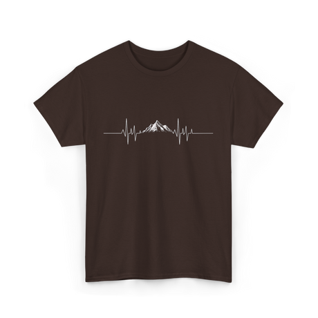 Mountain Heartbeat Hiking Adventure T-Shirt - Dark Chocolate