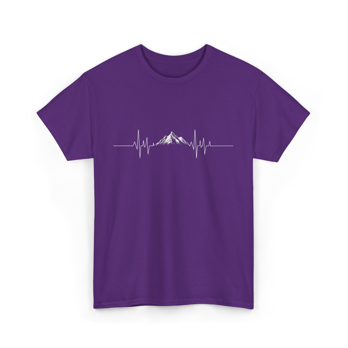 Mountain Heartbeat Hiking Adventure T-Shirt - Purple