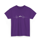 Mountain Heartbeat Hiking Adventure T-Shirt - Purple