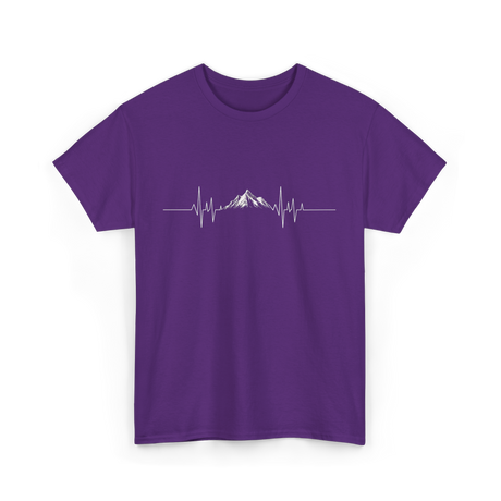 Mountain Heartbeat Hiking Adventure T-Shirt - Purple