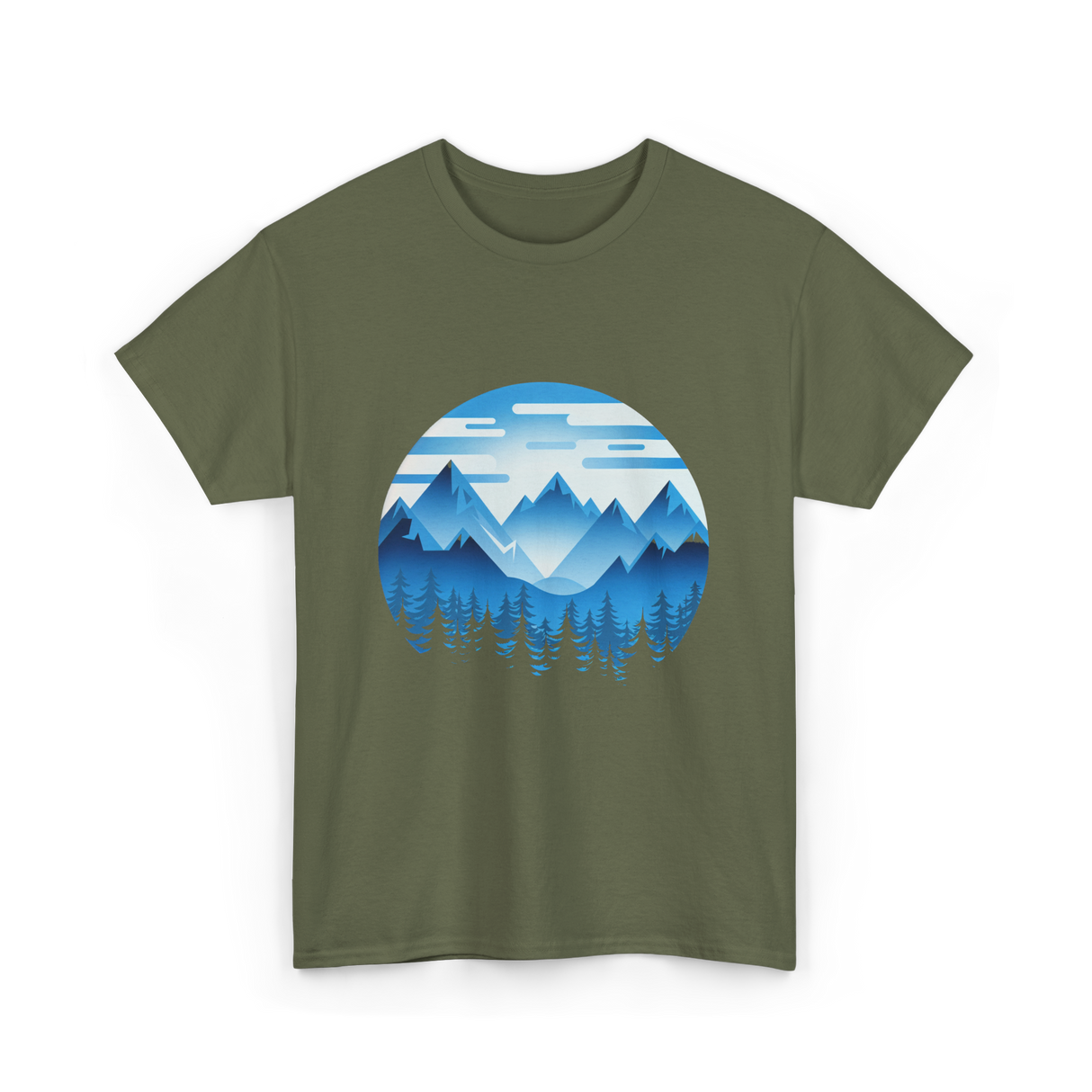 Mountain Landscape Nature T-Shirt - Military Green