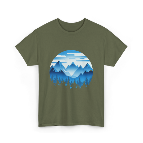 Mountain Landscape Nature T-Shirt - Military Green