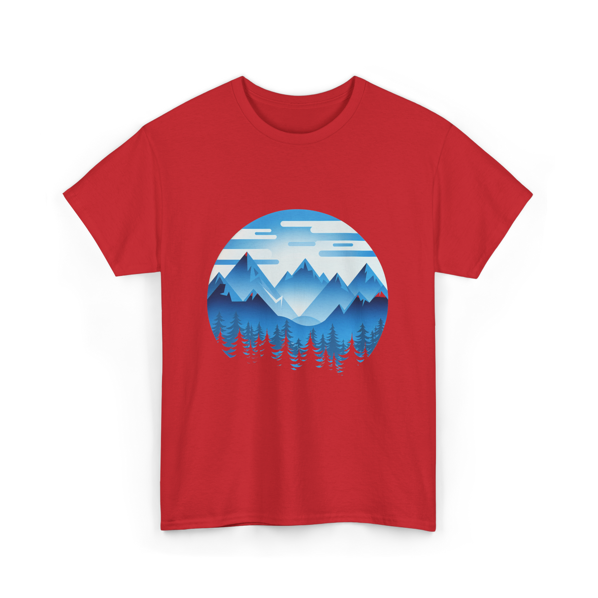 Mountain Landscape Nature T-Shirt - Red