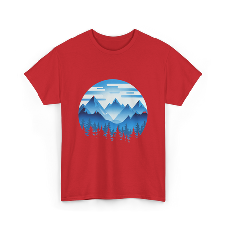 Mountain Landscape Nature T-Shirt - Red