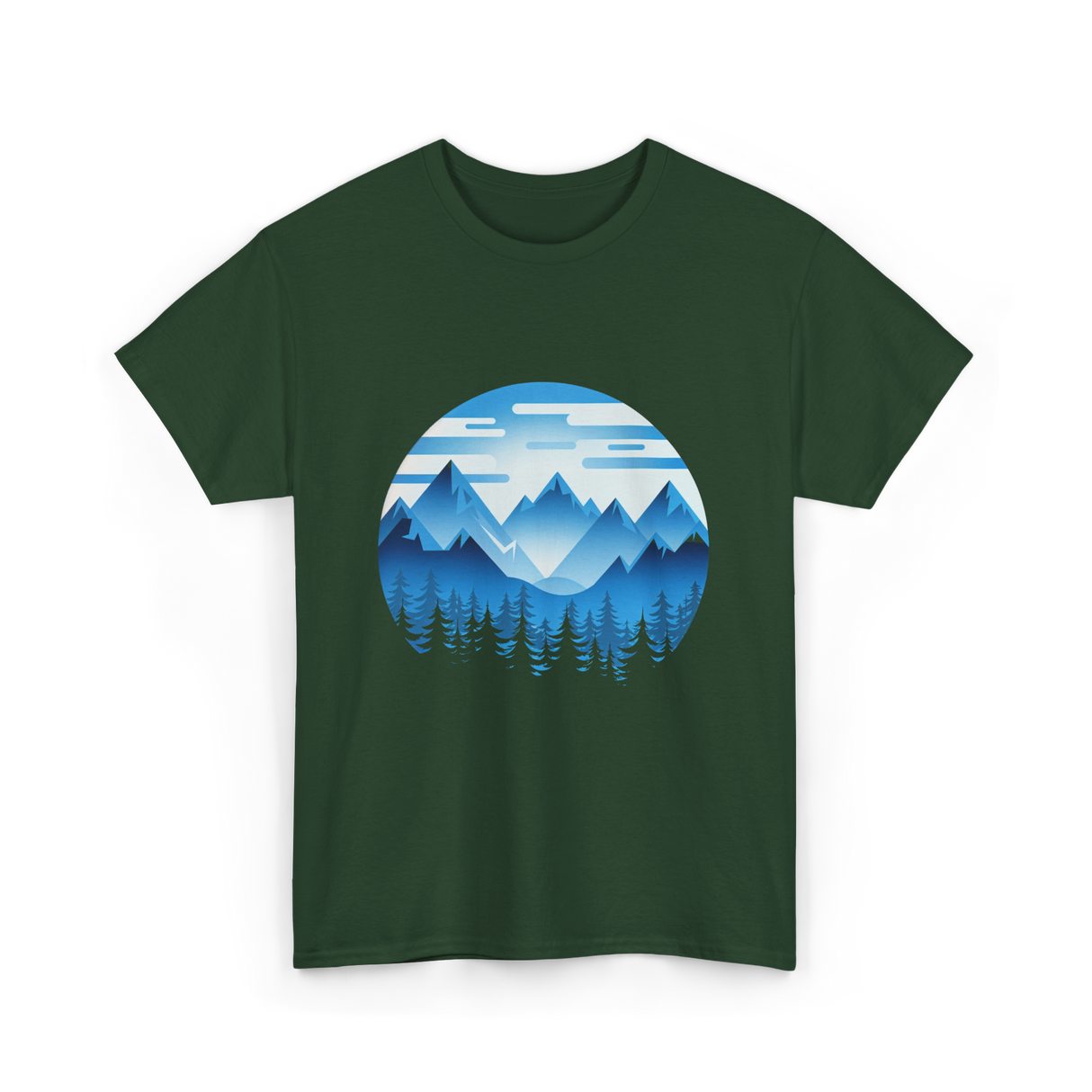 Mountain Landscape Nature T-Shirt - Forest Green