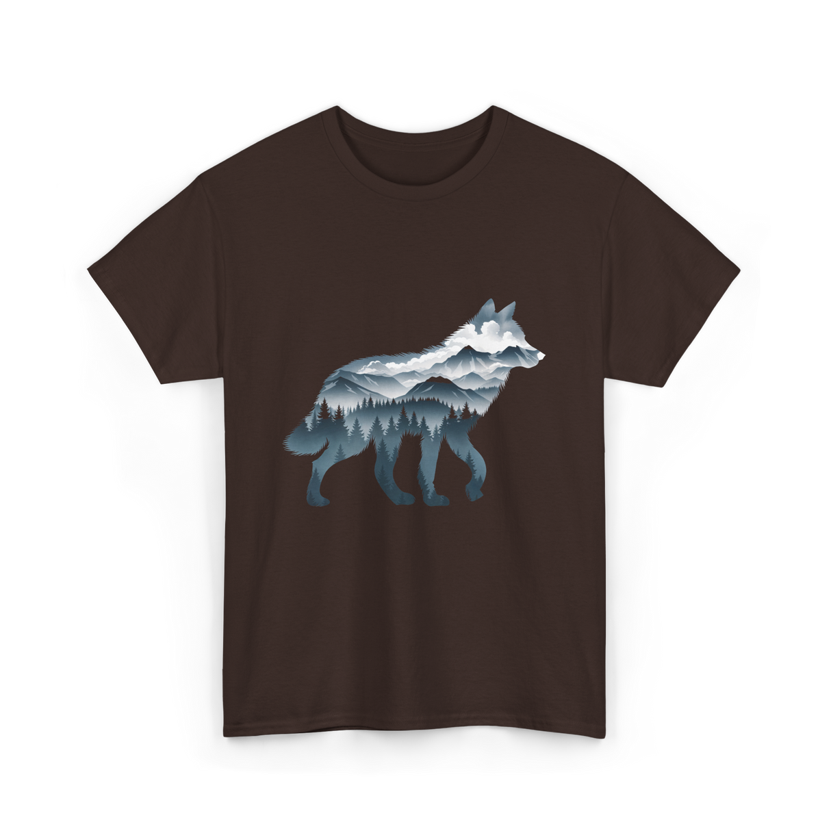 Mountain Wolf Nature T-Shirt - Dark Chocolate