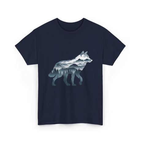 Mountain Wolf Nature T-Shirt - Navy