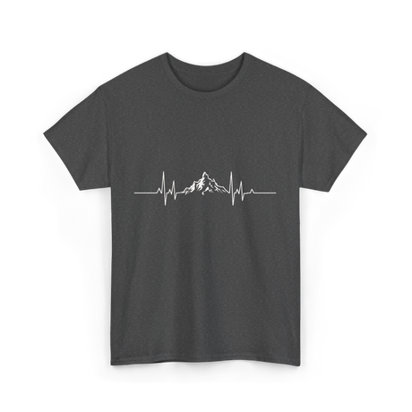 Mountains Heartbeat Hiking Adventure T-Shirt - Dark Heather