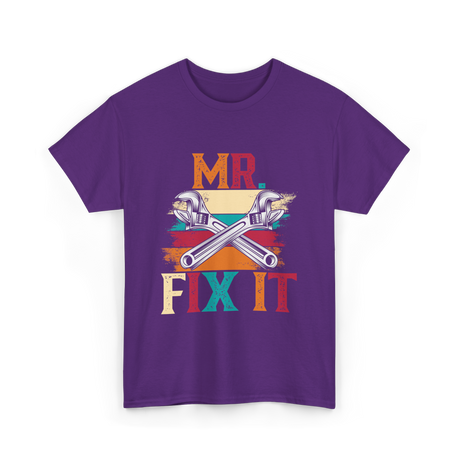 Mr Fix It Handyman Fixer T-Shirt - Purple