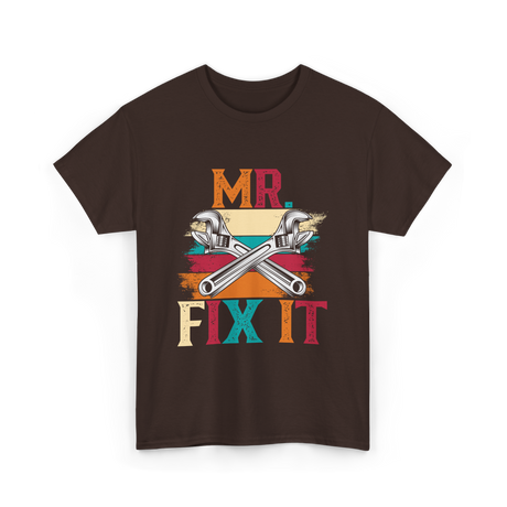 Mr Fix It Handyman Fixer T-Shirt - Dark Chocolate