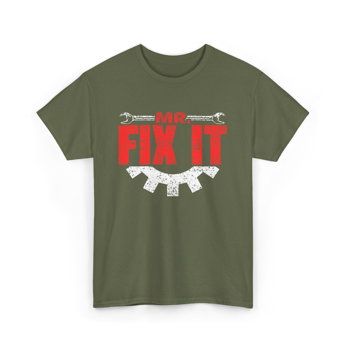 Mr Fix It Handyman Repair T-Shirt - Military Green