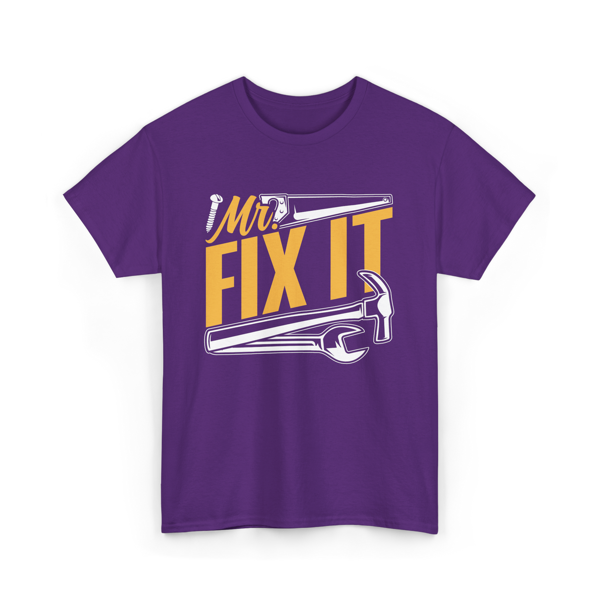 Mr Fix It Handyman Repair Tools T-Shirt - Purple