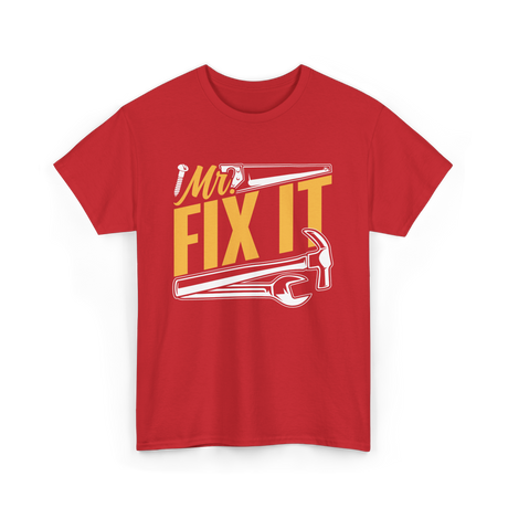 Mr Fix It Handyman Repair Tools T-Shirt - Red