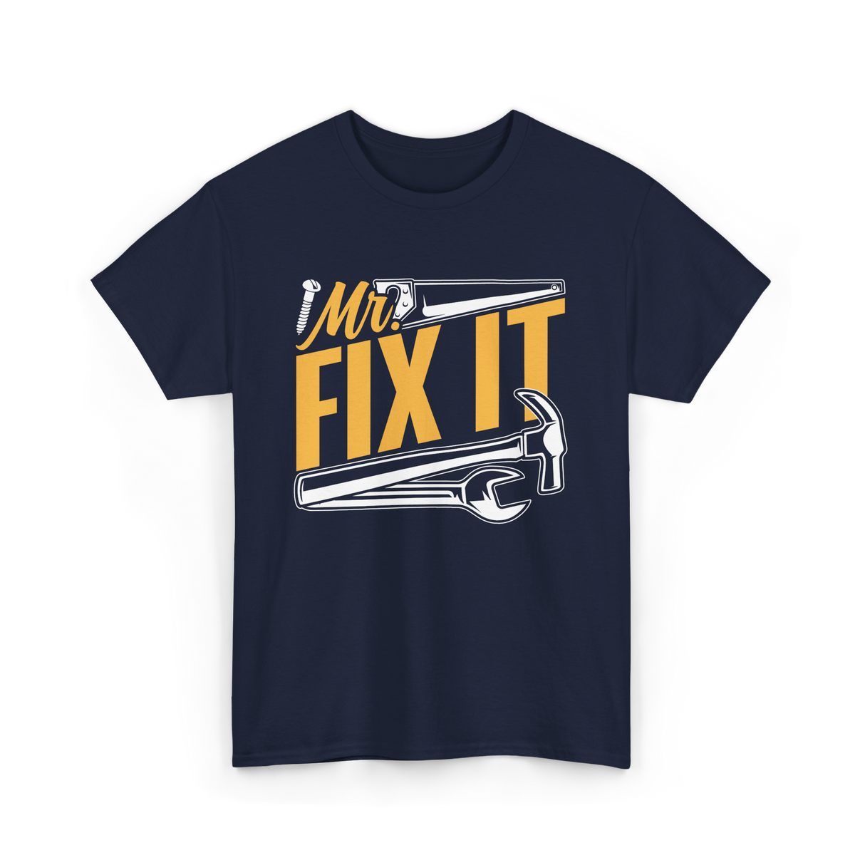 Mr Fix It Handyman Repair Tools T-Shirt - Navy