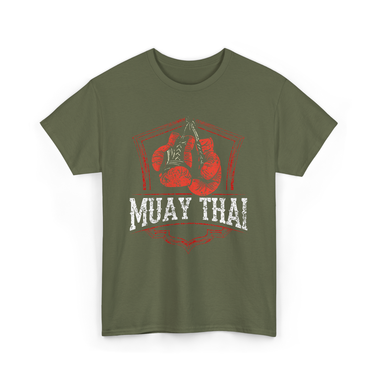 Muay Thai Boxing Fighter T-Shirt - Military Green