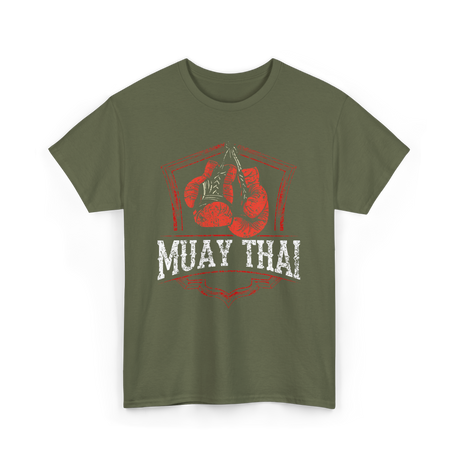 Muay Thai Boxing Fighter T-Shirt - Military Green