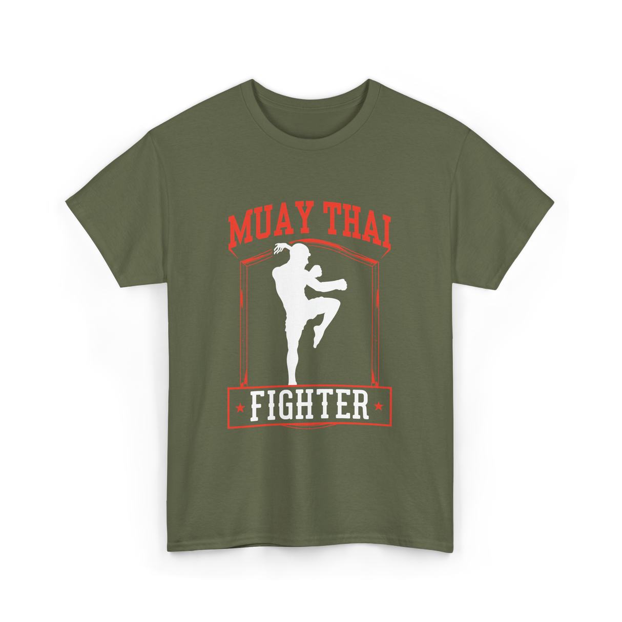 Muay Thai Fighter Martial Arts T-Shirt - Military Green