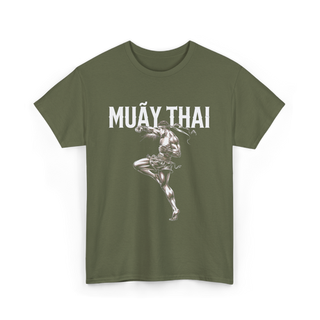 Muay Thai Martial Arts Fighter T-Shirt - Military Green