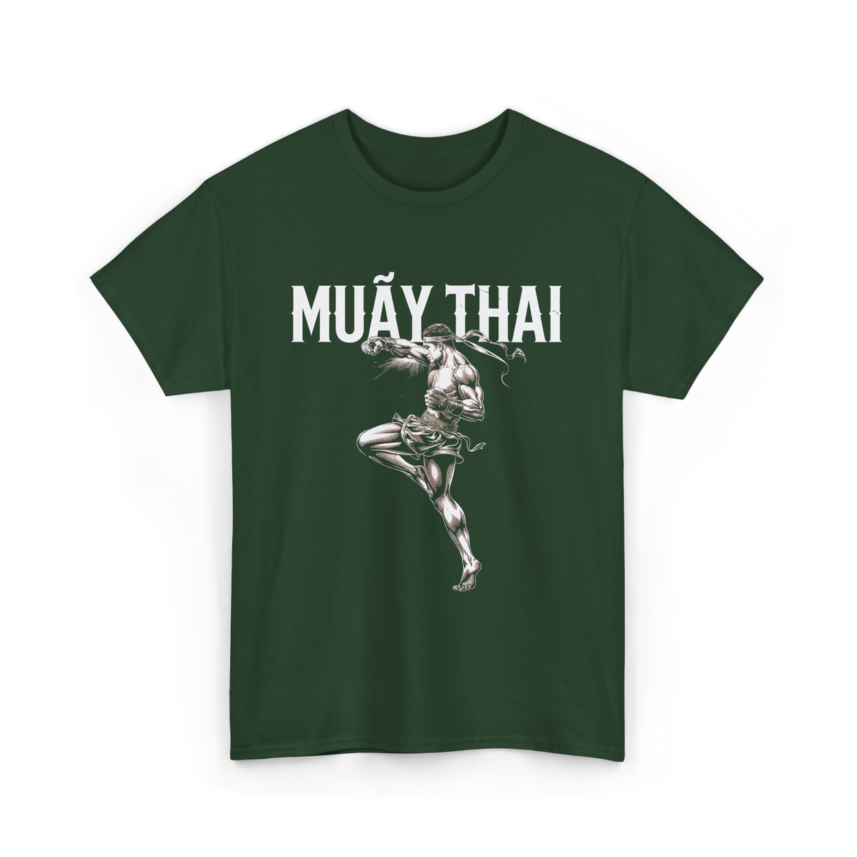 Muay Thai Martial Arts Fighter T-Shirt - Forest Green