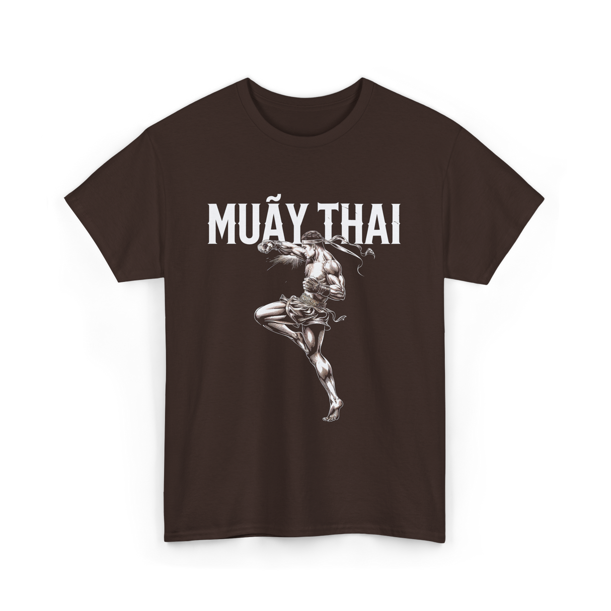 Muay Thai Martial Arts Fighter T-Shirt - Dark Chocolate