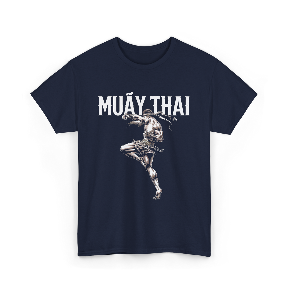 Muay Thai Martial Arts Fighter T-Shirt - Navy