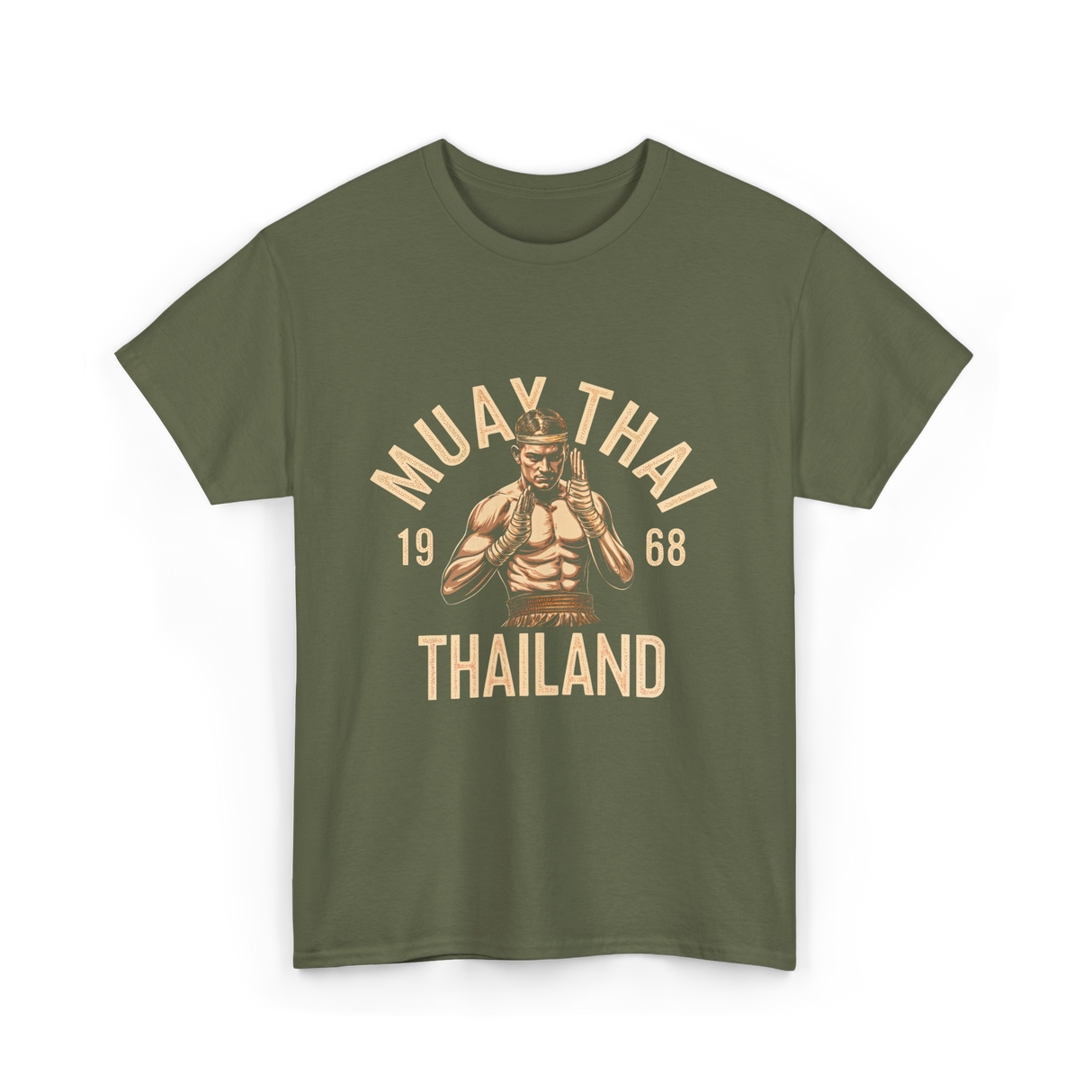 Muay Thai Thailand Fighter T-Shirt - Military Green