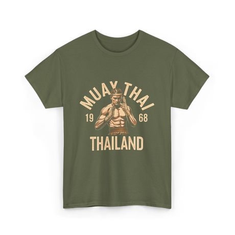 Muay Thai Thailand Fighter T-Shirt - Military Green