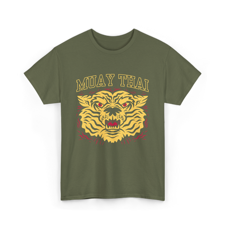 Muay Thai Tiger Martial Arts Fighter T-Shirt - Military Green