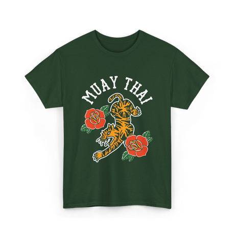 Muay Thai Tiger Martial Arts T-Shirt - Forest Green