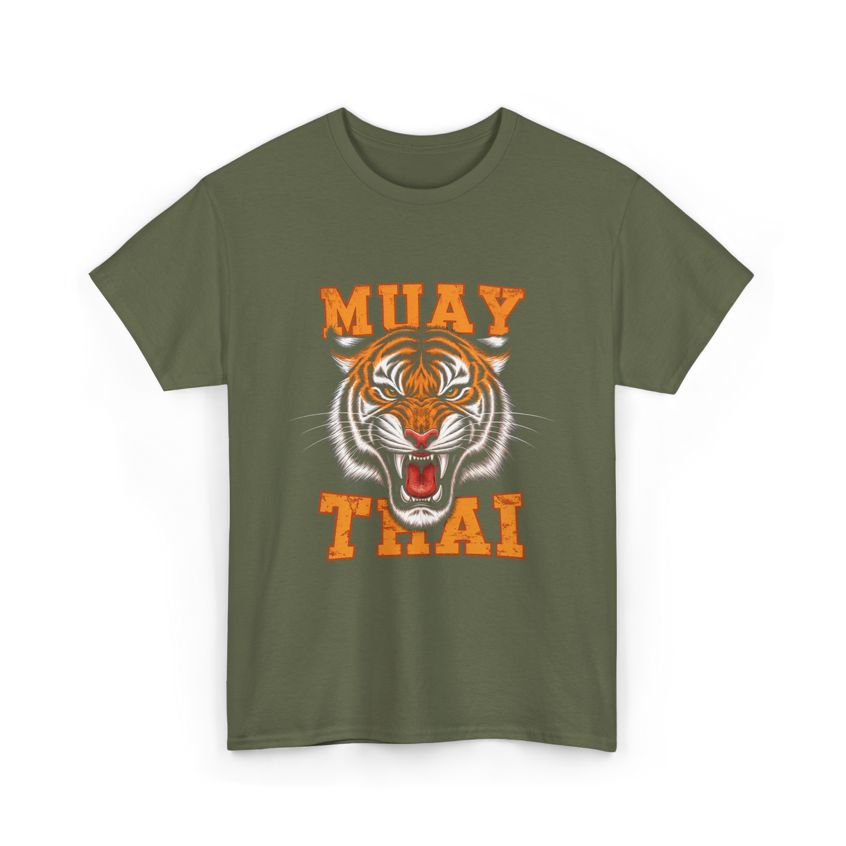 Muay Thai Tiger Sport T-Shirt - Military Green