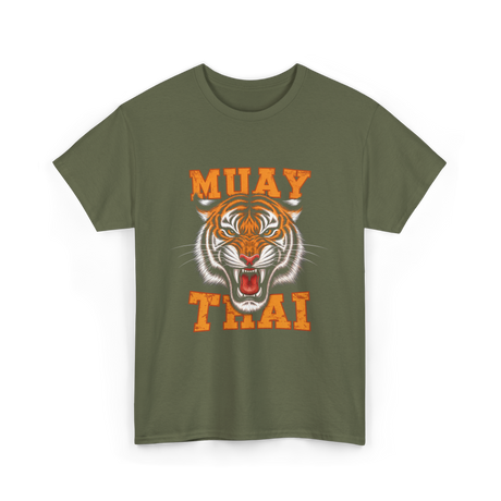 Muay Thai Tiger Sport T-Shirt - Military Green